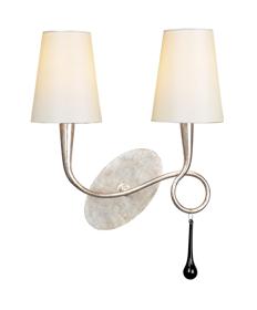 Paola Silver-Cream Wall Lights Mantra Armed Wall Lights Paola Silver-Cream Wall Lights Mantra Armed Wall Lights